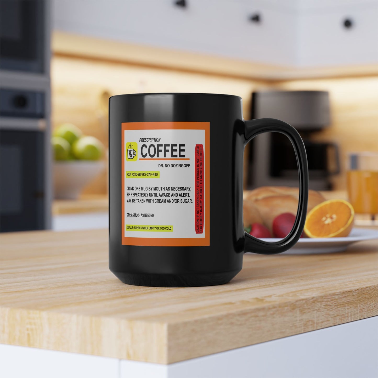 Coffee Prescription-Black Mug (11oz, 15oz)