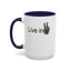 Hand Peace-Accent Coffee Mug (11, 15oz)