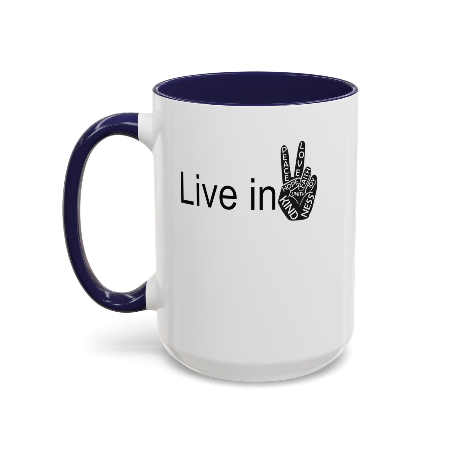 Hand Peace-Accent Coffee Mug (11, 15oz)