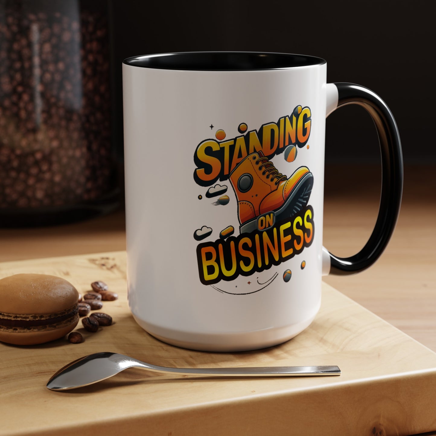 Standing on Business-Tim Boot-Accent Coffee Mug (11, 15oz)