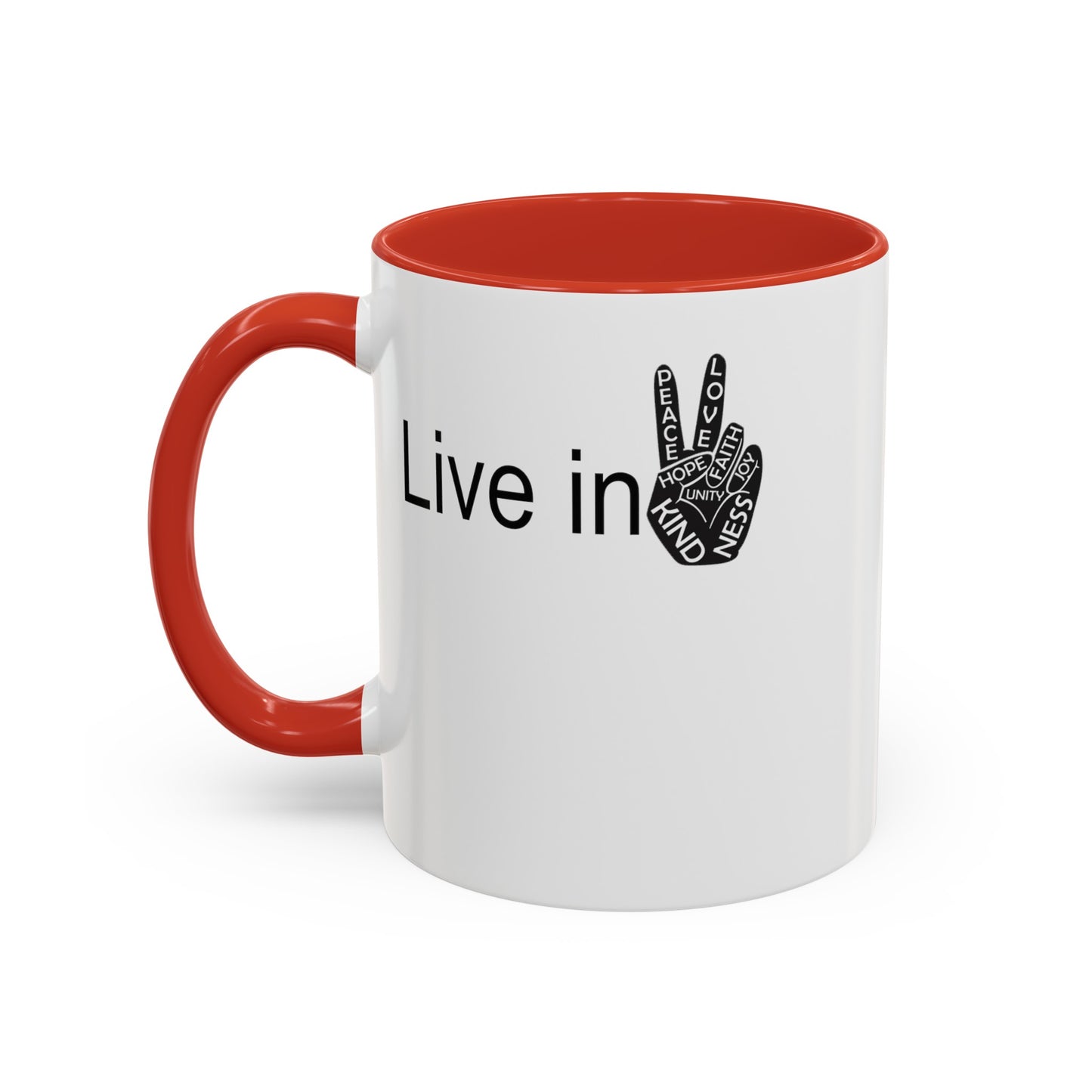Hand Peace-Accent Coffee Mug (11, 15oz)
