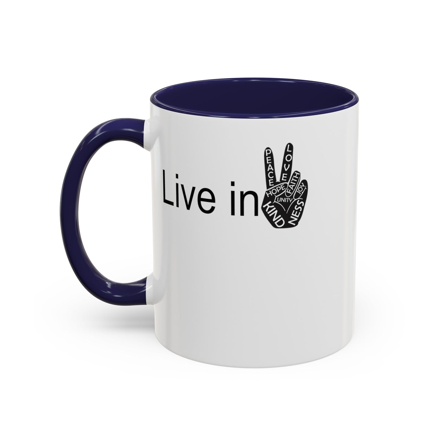 Hand Peace-Accent Coffee Mug (11, 15oz)