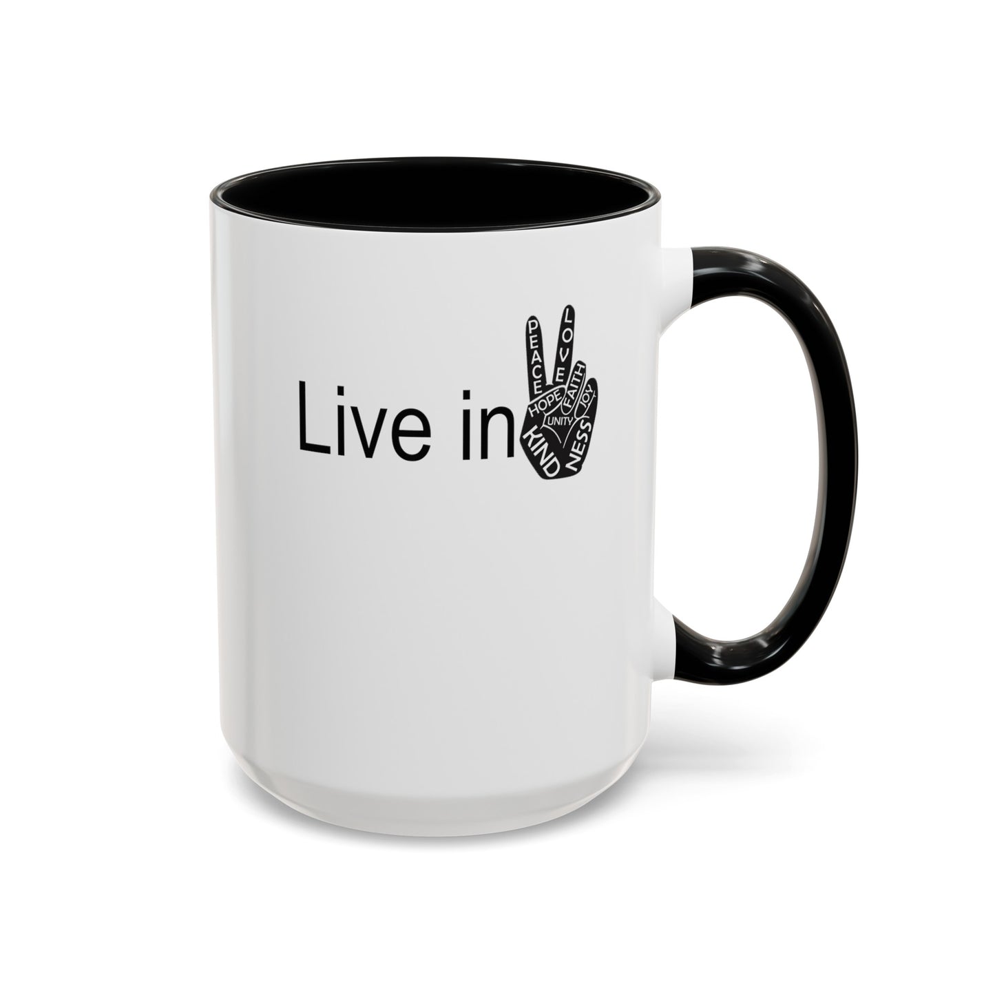 Hand Peace-Accent Coffee Mug (11, 15oz)