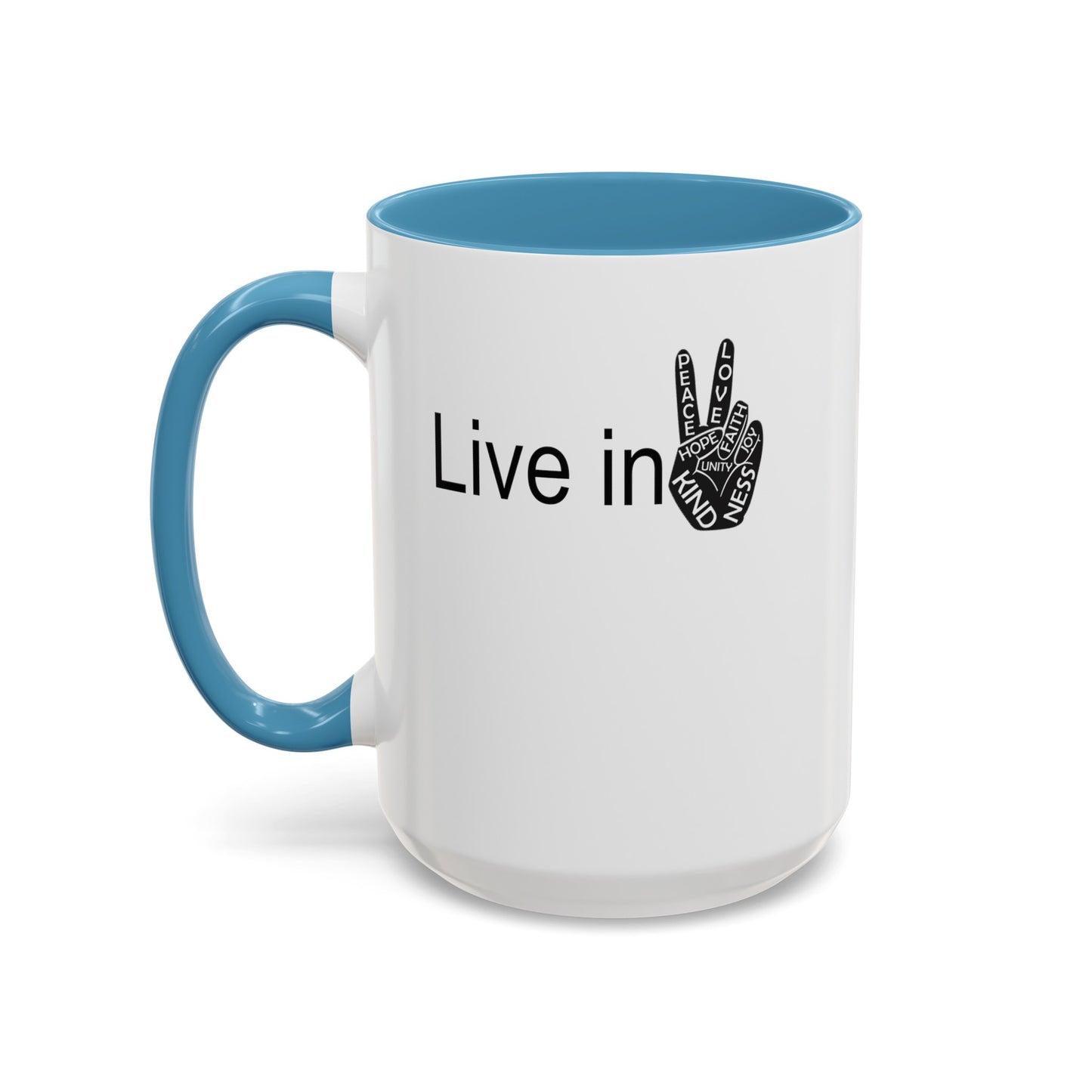 Hand Peace-Accent Coffee Mug (11, 15oz)
