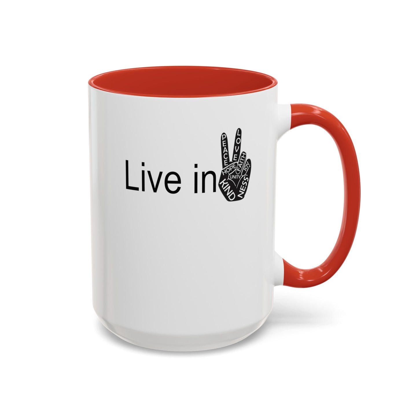 Hand Peace-Accent Coffee Mug (11, 15oz)