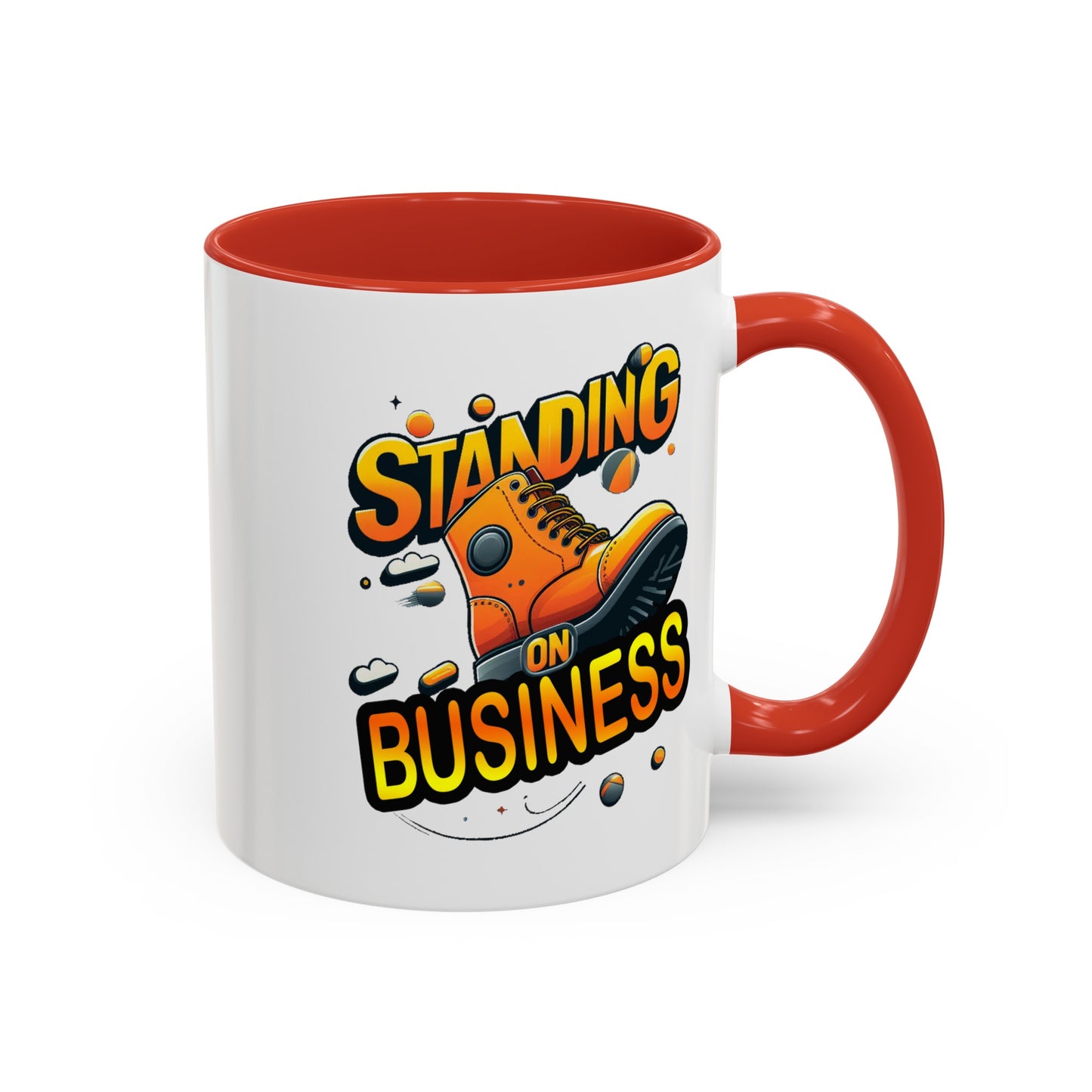 Standing on Business-Tim Boot-Accent Coffee Mug (11, 15oz)