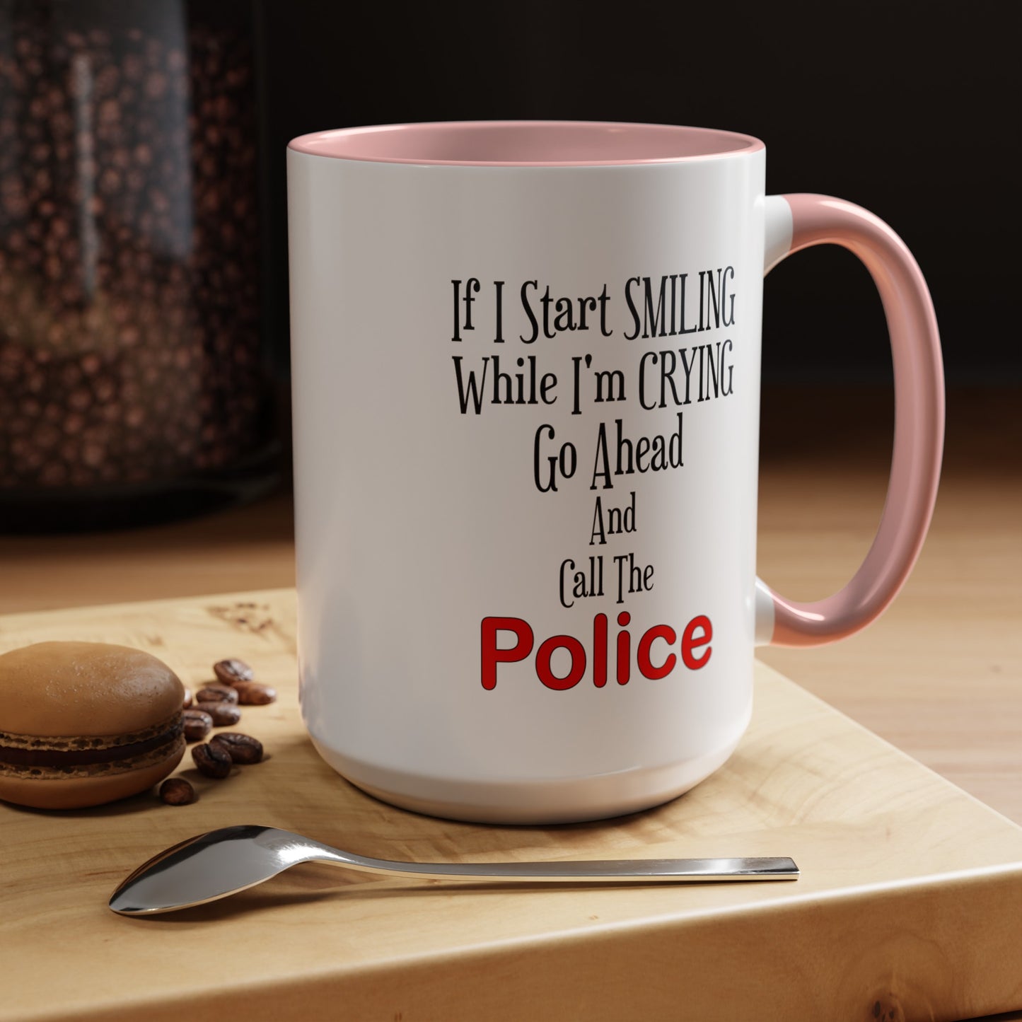 Smiling-Crying-Accent Coffee Mug (11, 15oz)
