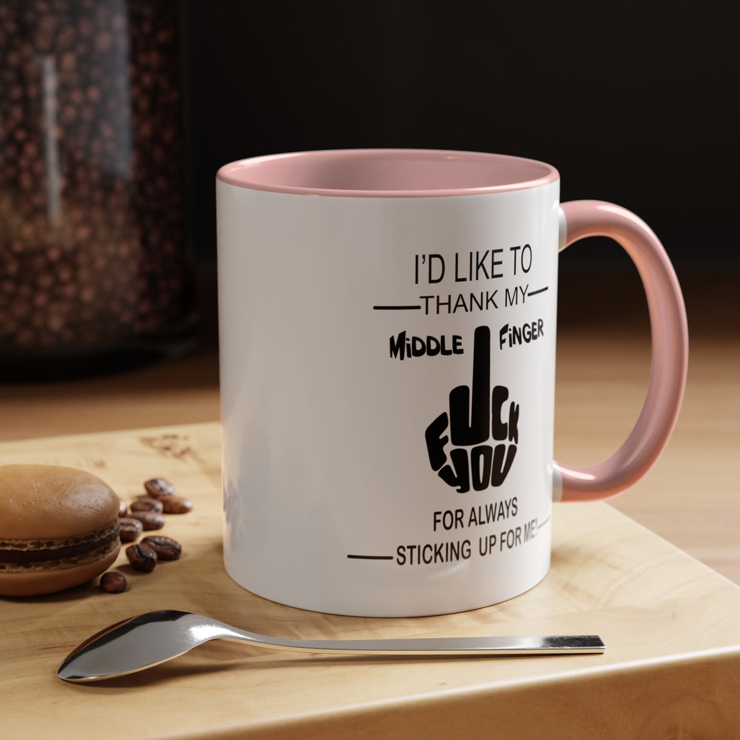 Fu(k You-Middle Finger-Accent Coffee Mug (11, 15oz)