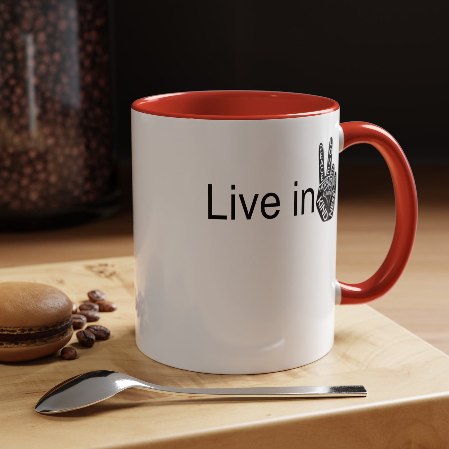 Hand Peace-Accent Coffee Mug (11, 15oz)