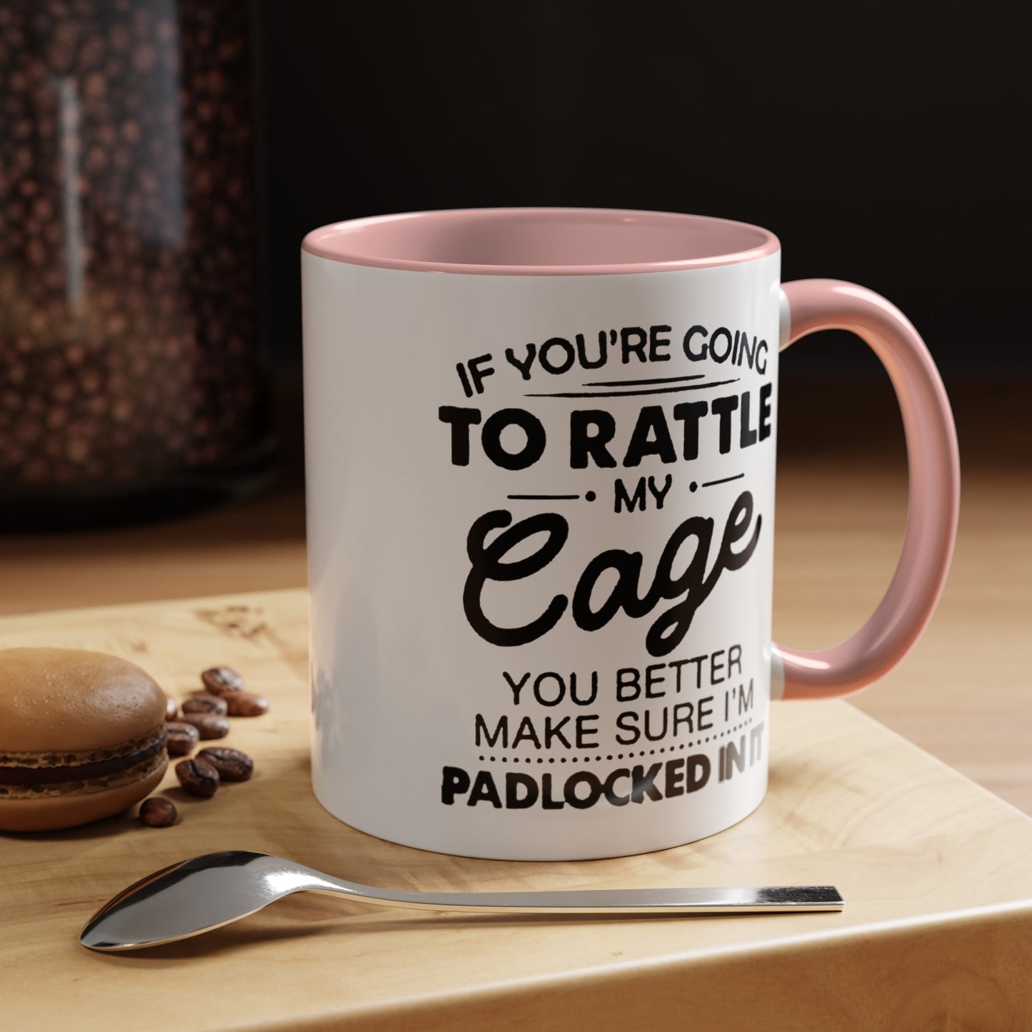 Rattle My Cage-Accent Coffee Mug (11, 15oz)