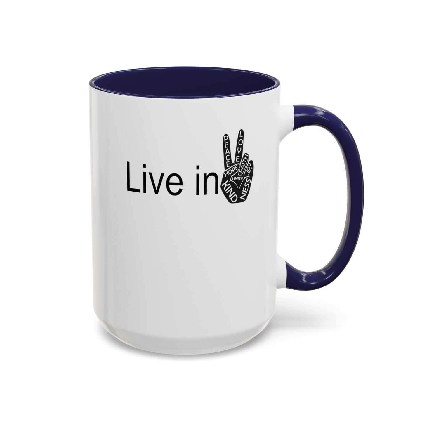 Hand Peace-Accent Coffee Mug (11, 15oz)