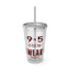 9 to 5-Sunsplash Acrylic Tumbler with Straw, 16oz