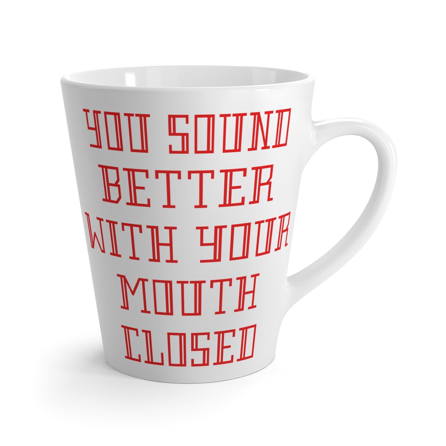 Mouth Closed-Latte Mug, 12oz