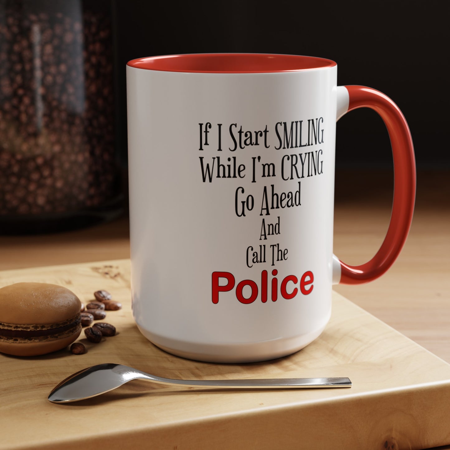 Smiling-Crying-Accent Coffee Mug (11, 15oz)