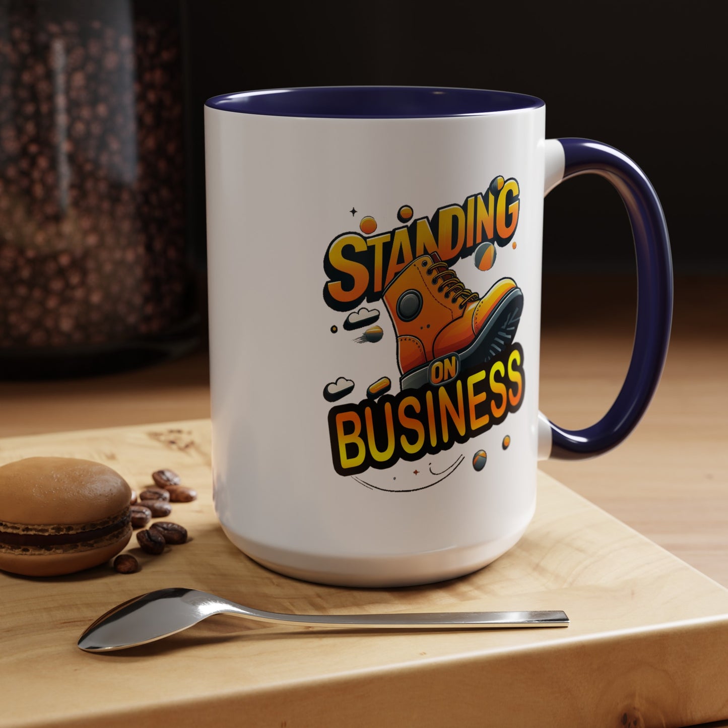 Standing on Business-Tim Boot-Accent Coffee Mug (11, 15oz)