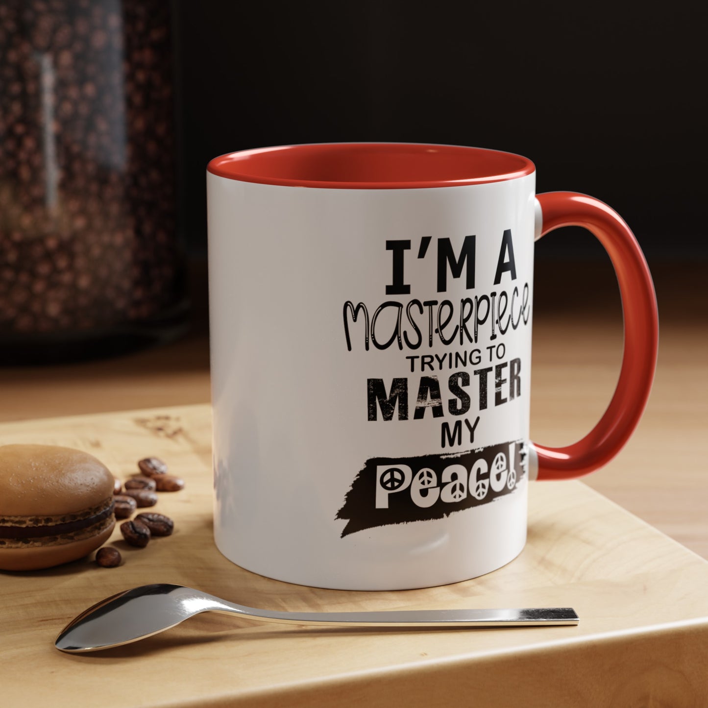 Master Peace-Black-Accent Coffee Mug (11, 15oz)