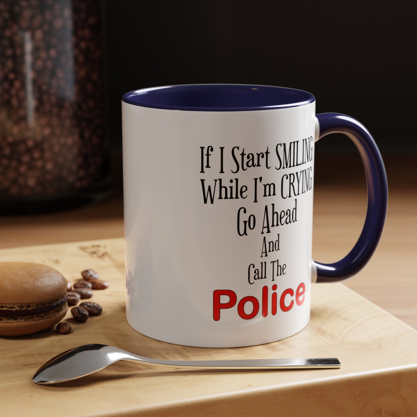 Smiling-Crying-Accent Coffee Mug (11, 15oz)
