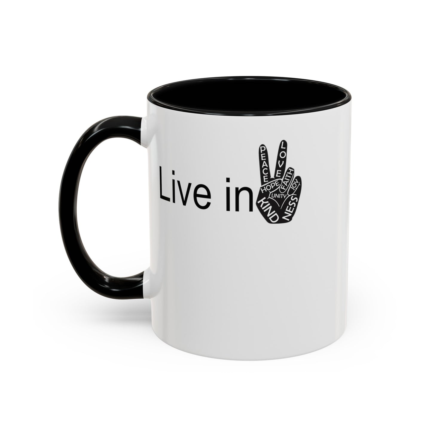 Hand Peace-Accent Coffee Mug (11, 15oz)
