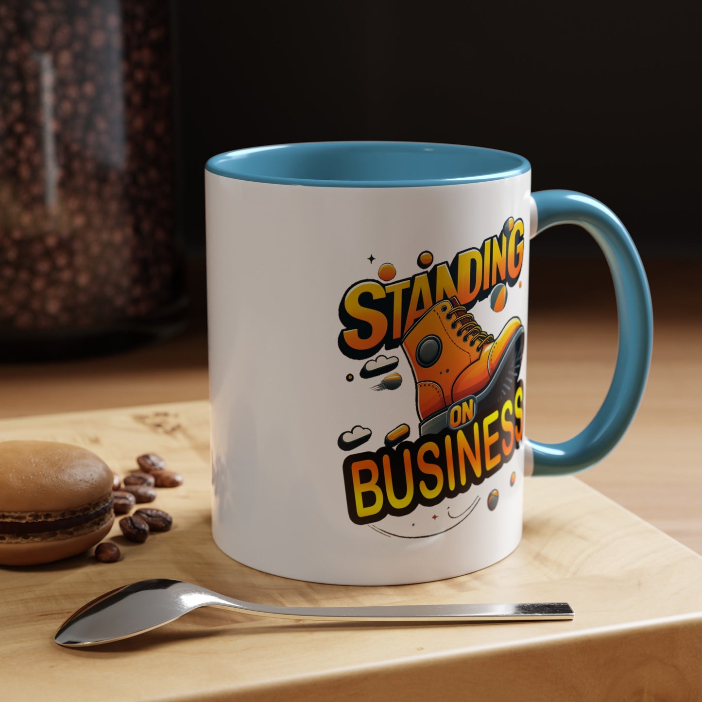 Standing on Business-Tim Boot-Accent Coffee Mug (11, 15oz)