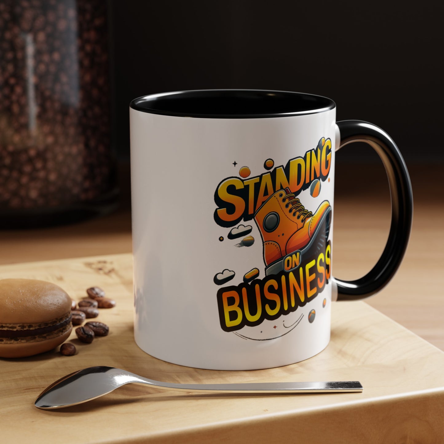 Standing on Business-Tim Boot-Accent Coffee Mug (11, 15oz)