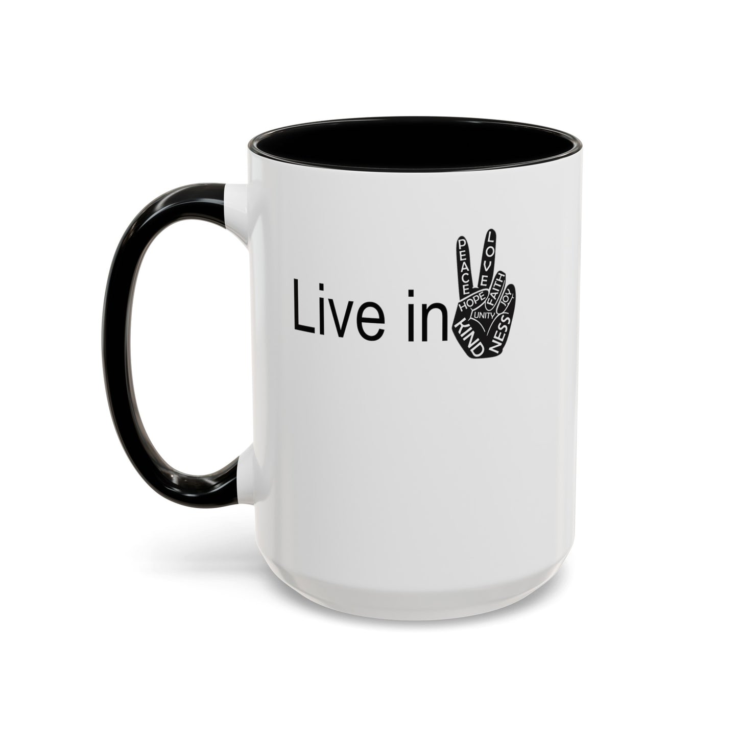 Hand Peace-Accent Coffee Mug (11, 15oz)