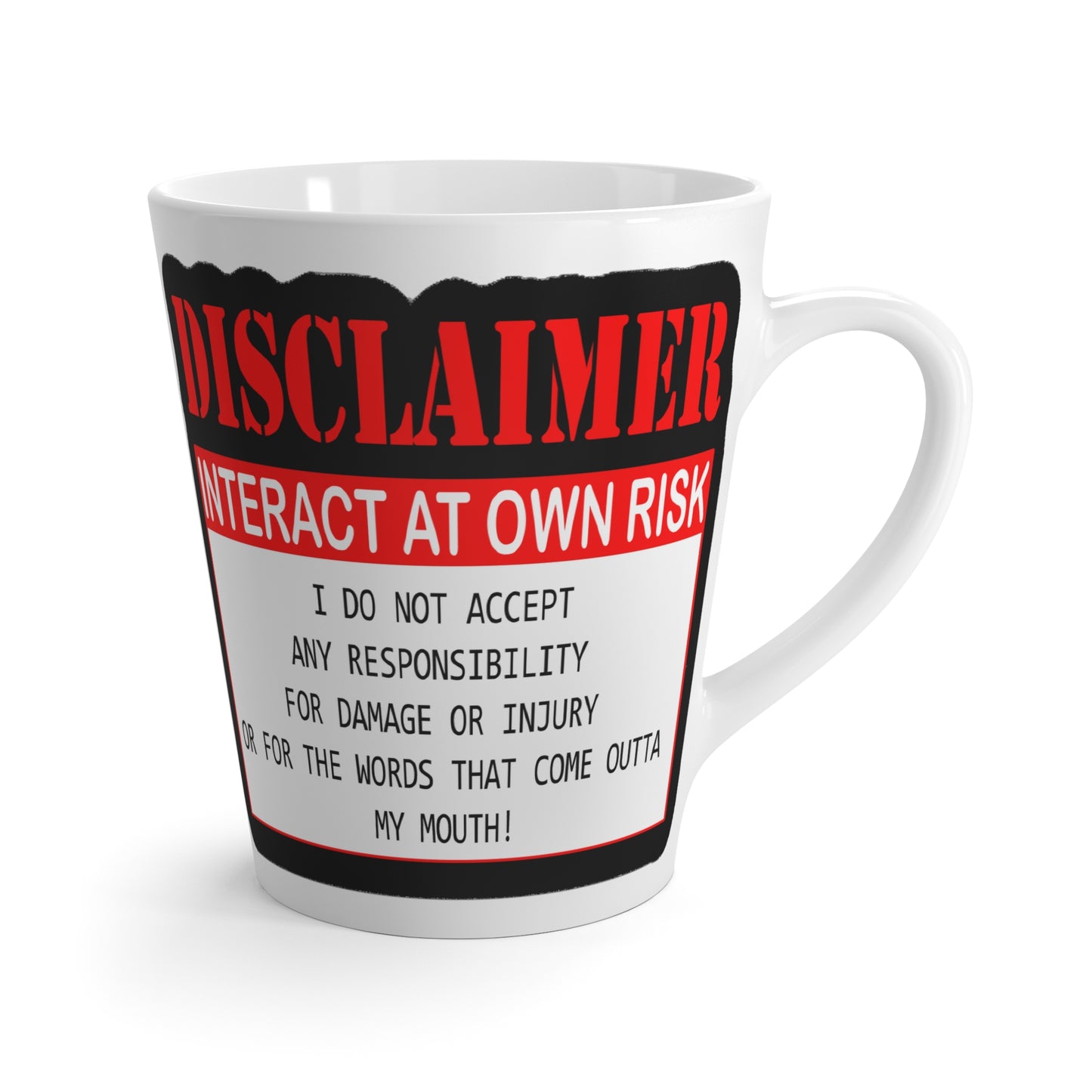Interact at Own Risk-Latte Mug, 12oz