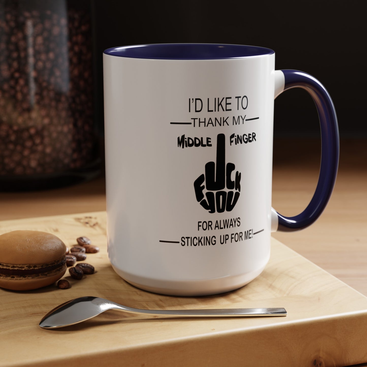 Fu(k You-Middle Finger-Accent Coffee Mug (11, 15oz)