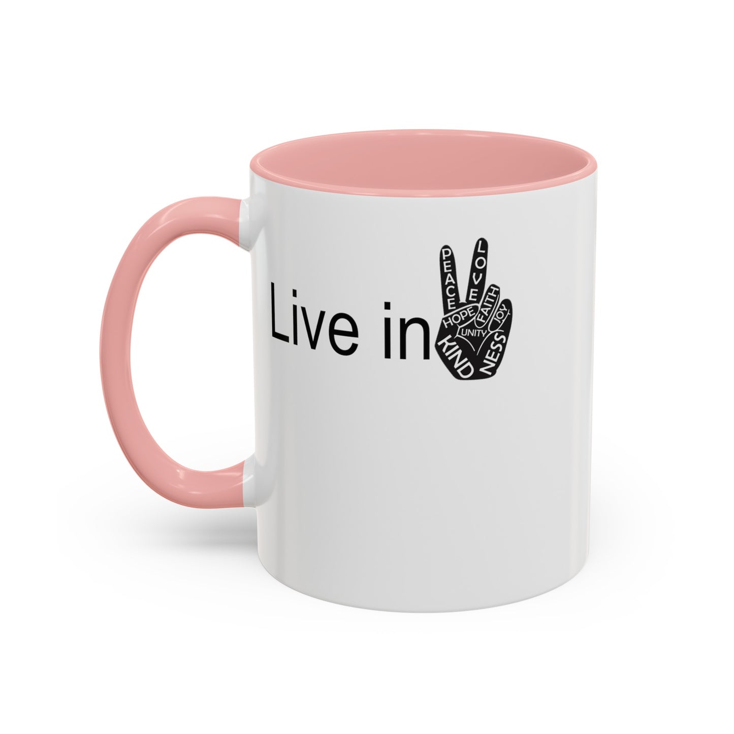 Hand Peace-Accent Coffee Mug (11, 15oz)