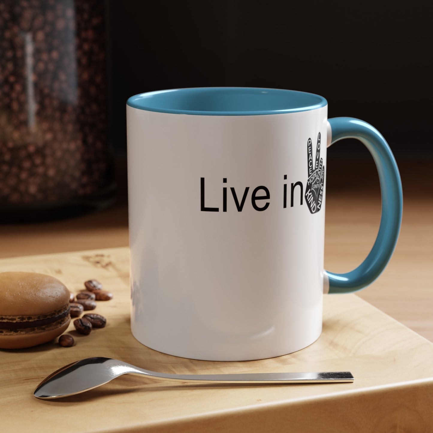Hand Peace-Accent Coffee Mug (11, 15oz)