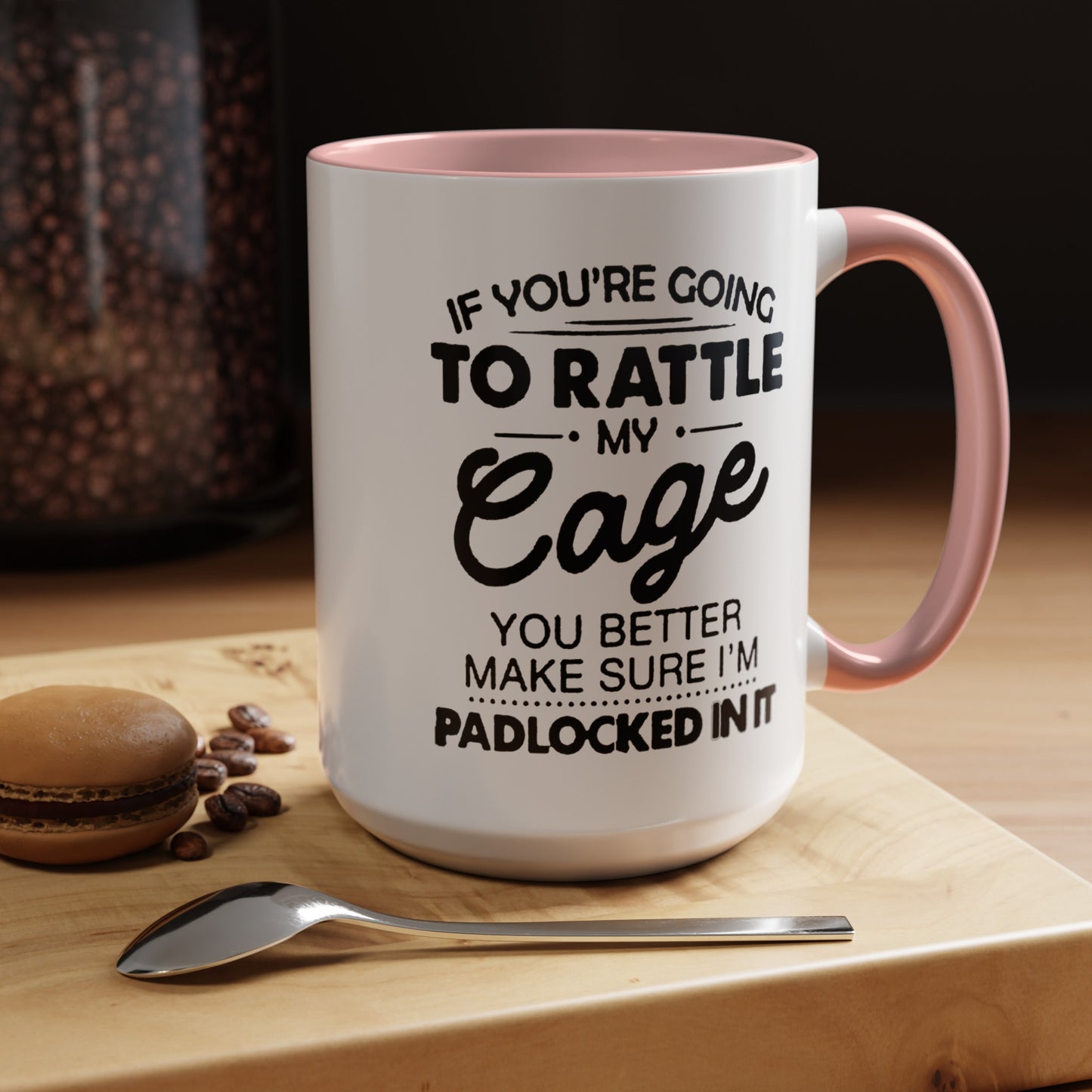 Rattle My Cage-Accent Coffee Mug (11, 15oz)