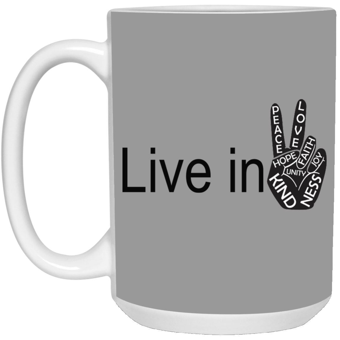 Hand Peace-15oz White Mug