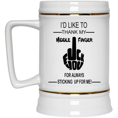 Fu(k You-Middle Finger-Beer Stein 22oz.