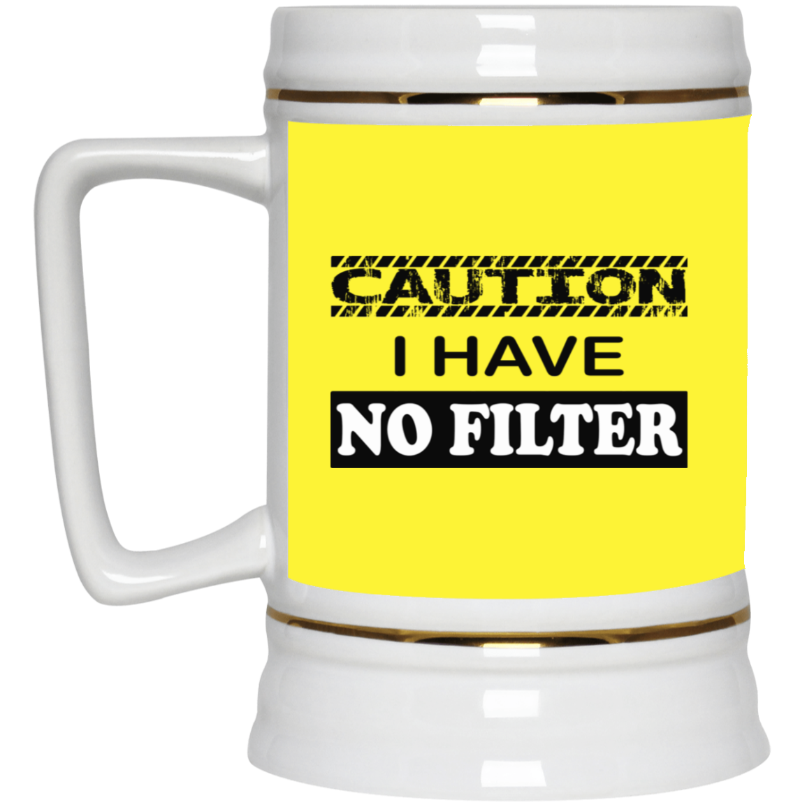 Caution-No Filter-Beer Stein 22oz.