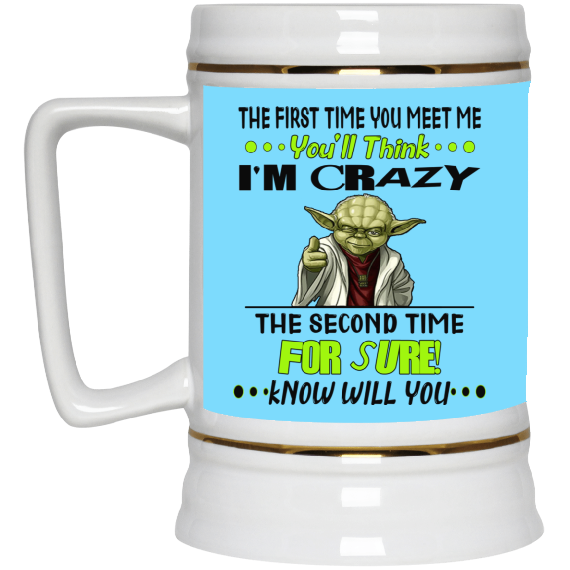 Crazy Yoda-Beer Stein 22oz.