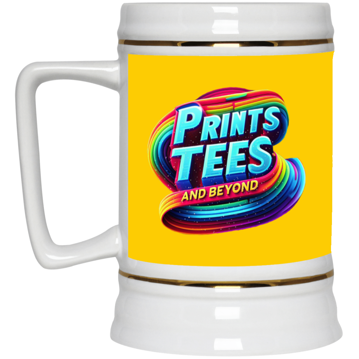 PTB-Gold Trim Beer Stein 22oz
