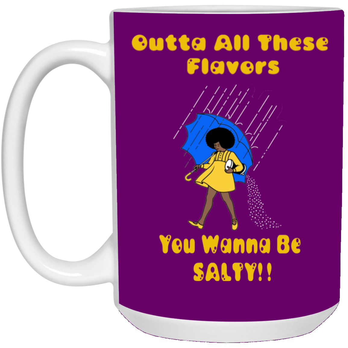 Salty-Black Girl-15oz White Mug