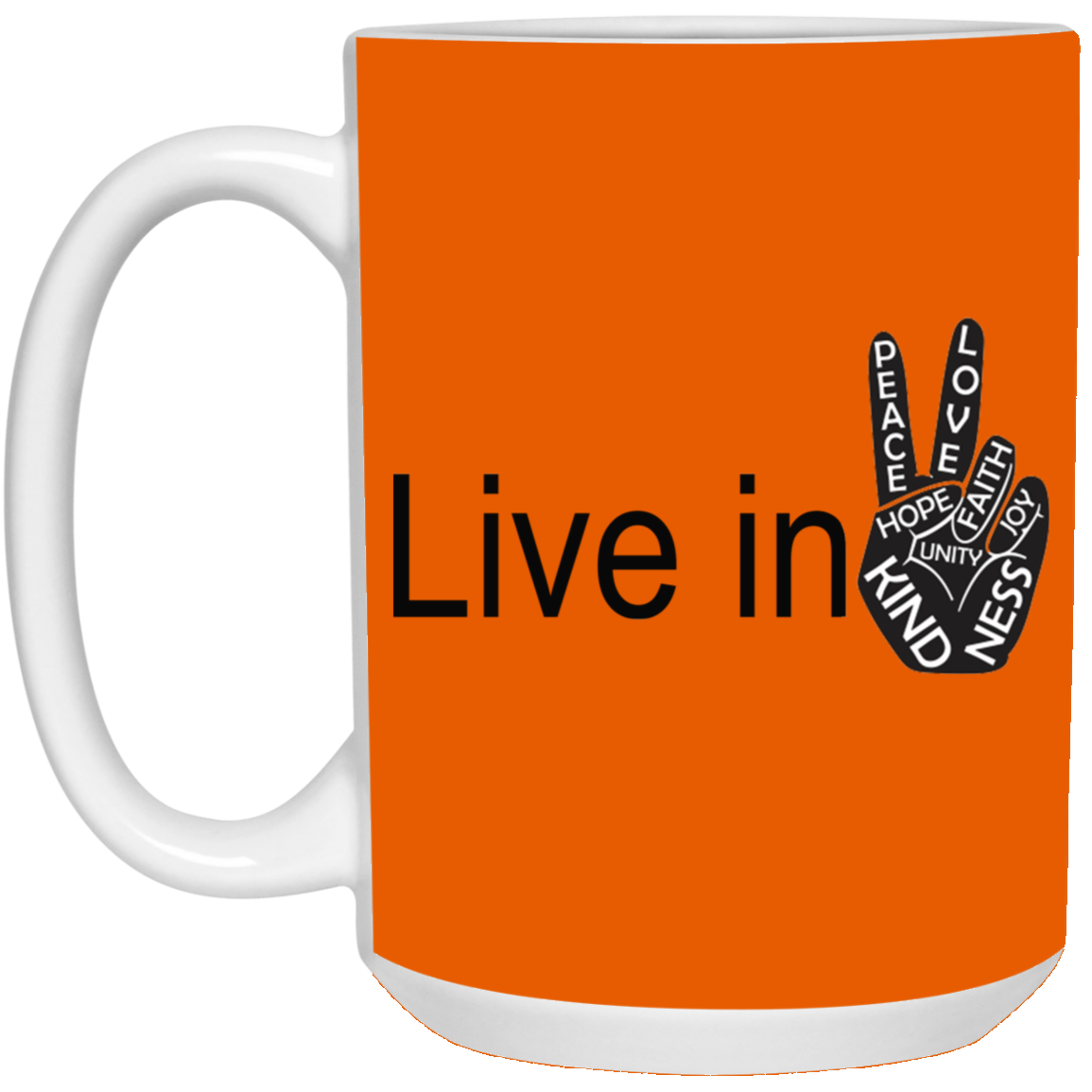Hand Peace-15oz White Mug