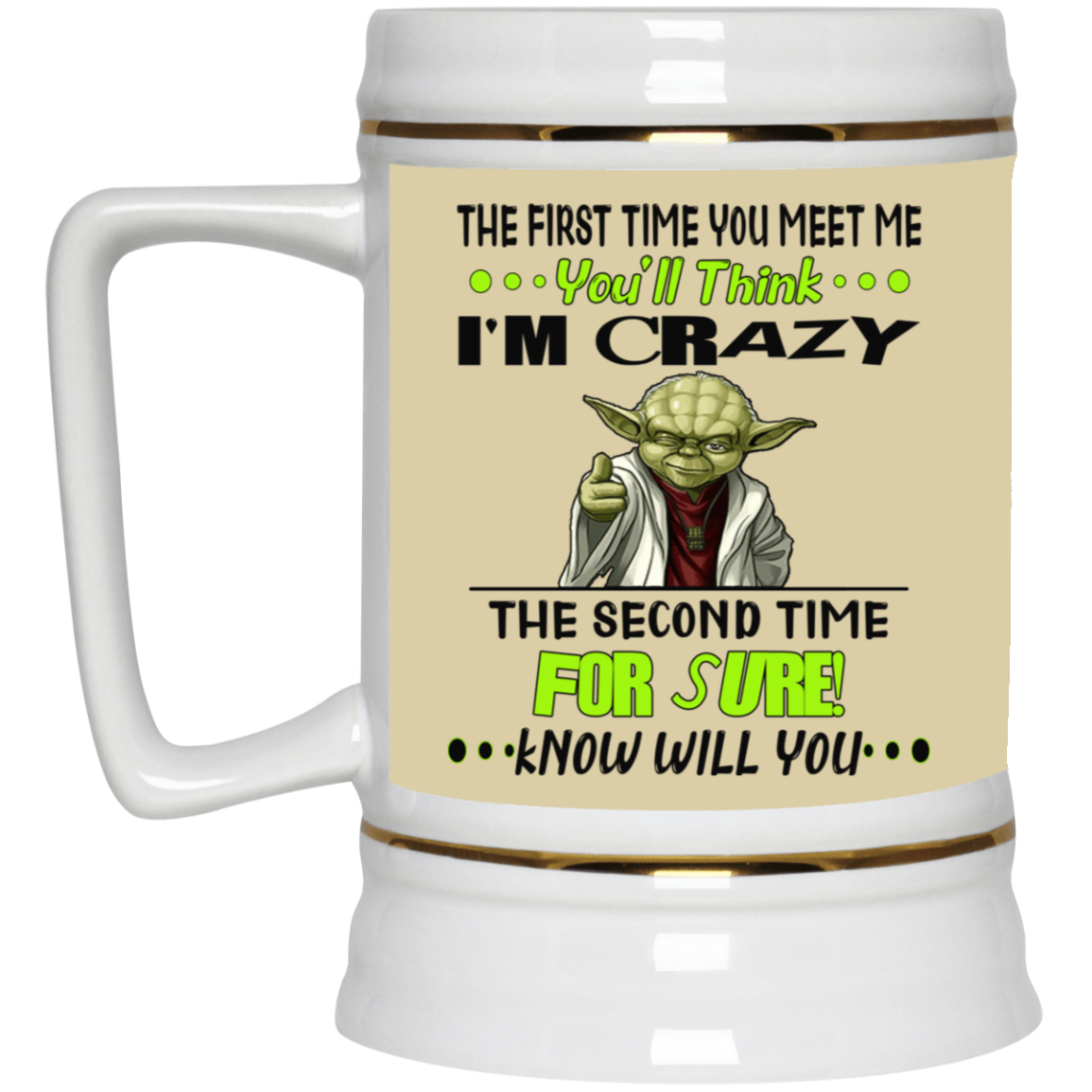 Crazy Yoda-Beer Stein 22oz.