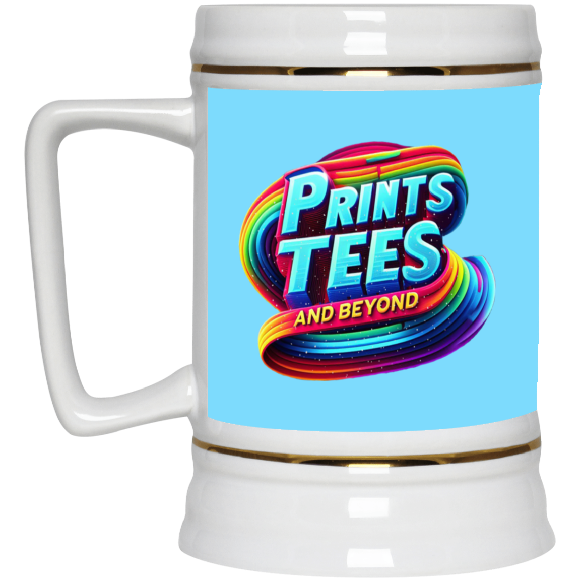 PTB-Gold Trim Beer Stein 22oz