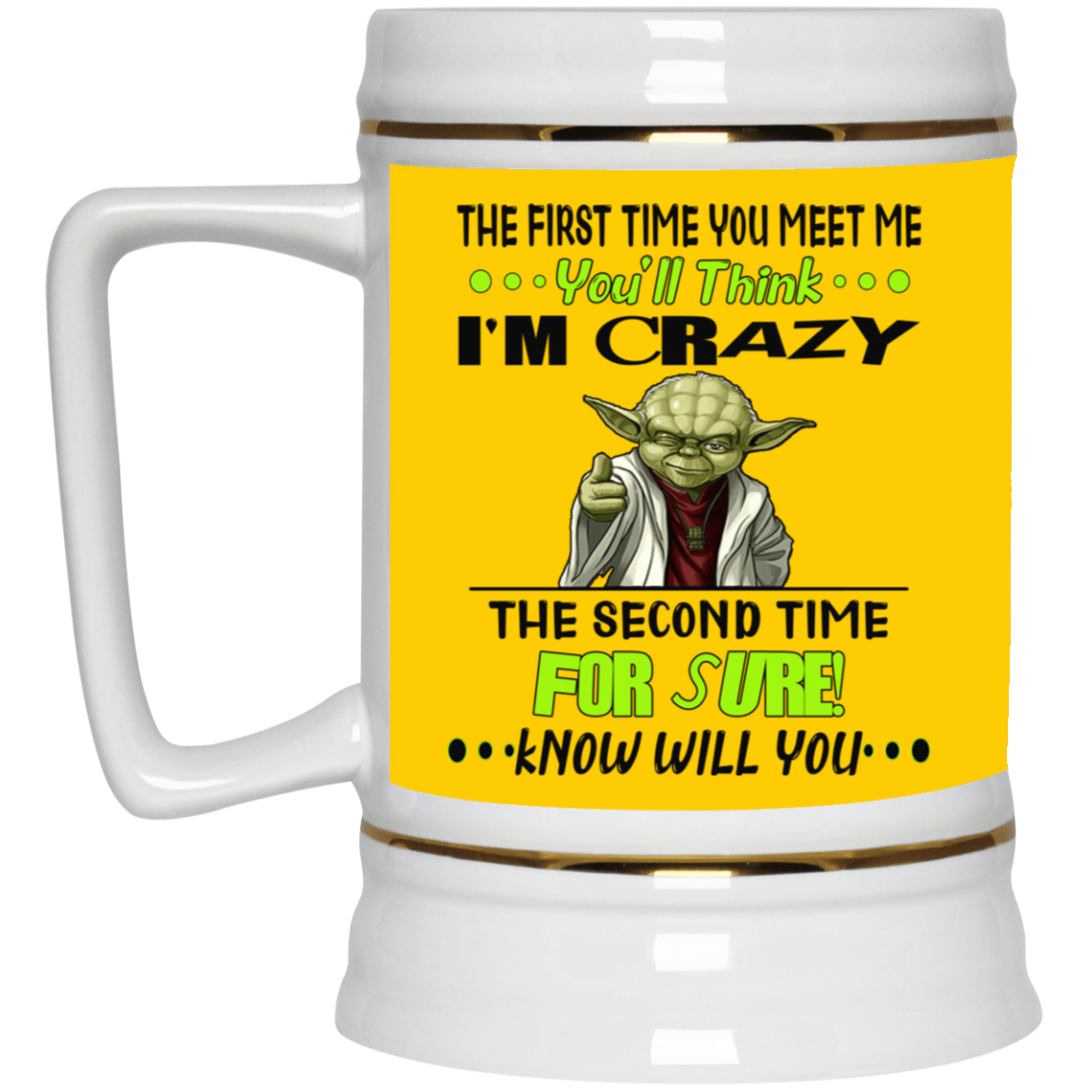 Crazy Yoda-Beer Stein 22oz.