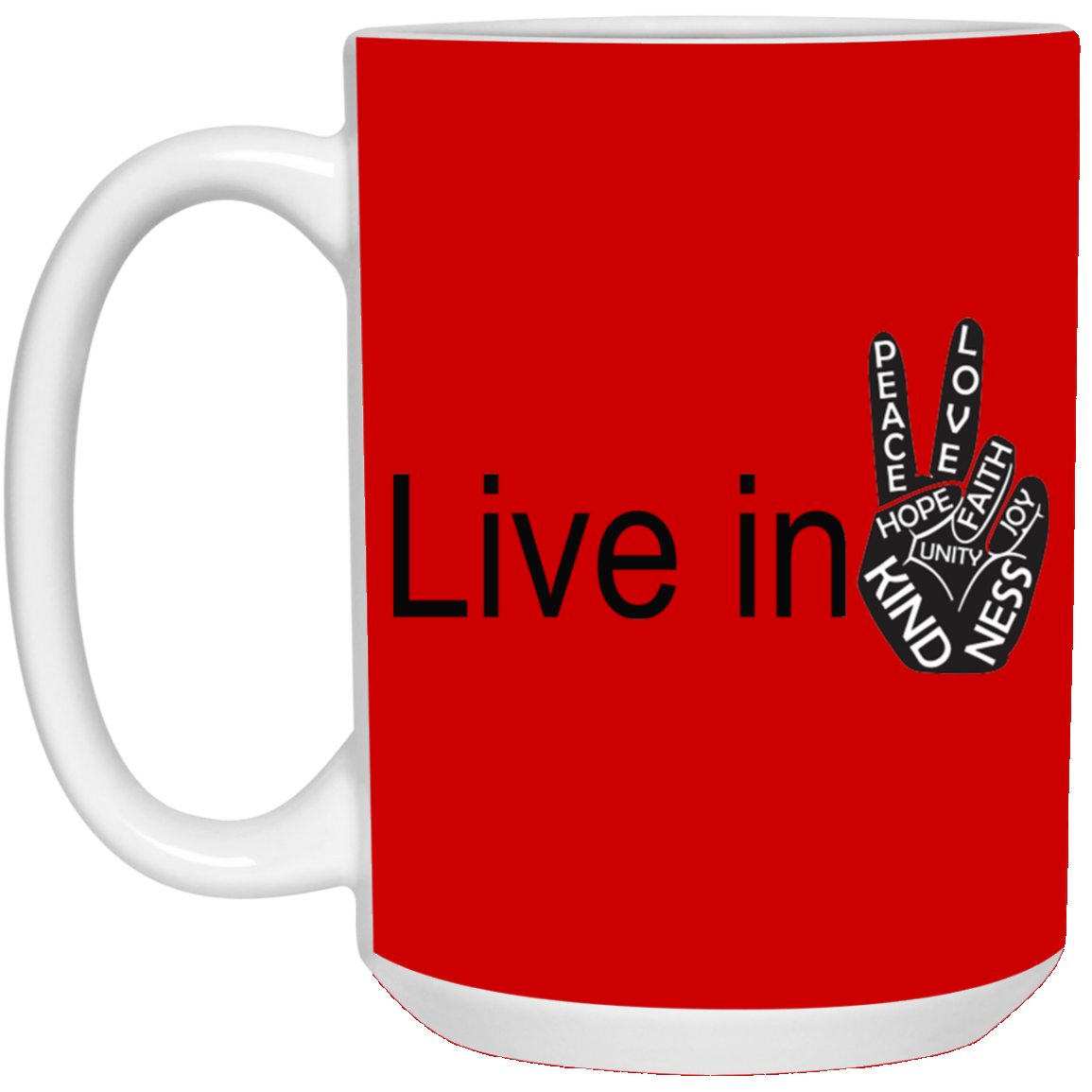 Hand Peace-15oz White Mug