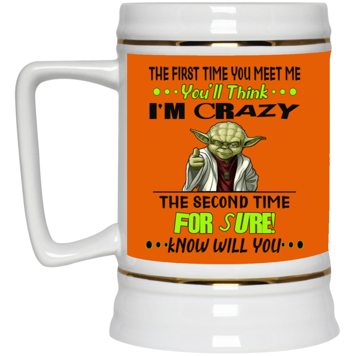 Crazy Yoda-Beer Stein 22oz.