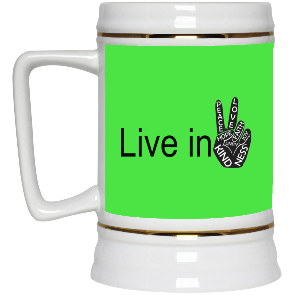 Hand Peace-Beer Stein 22oz.