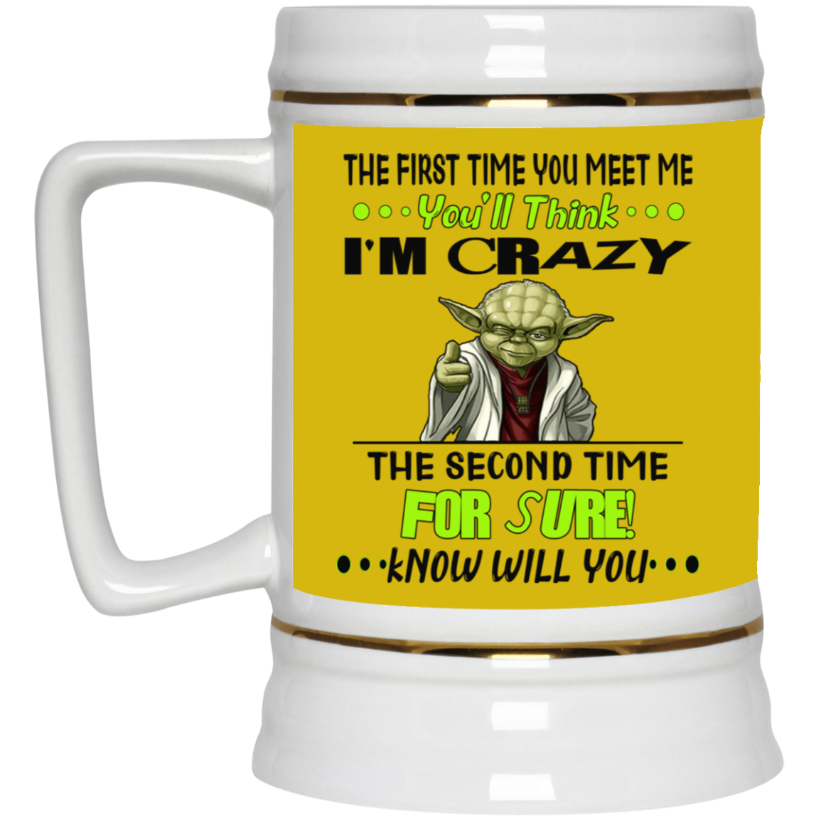 Crazy Yoda-Beer Stein 22oz.