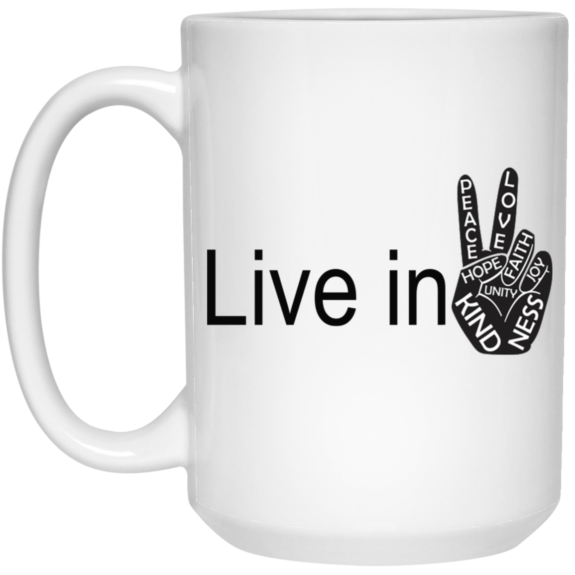 Hand Peace-15oz White Mug