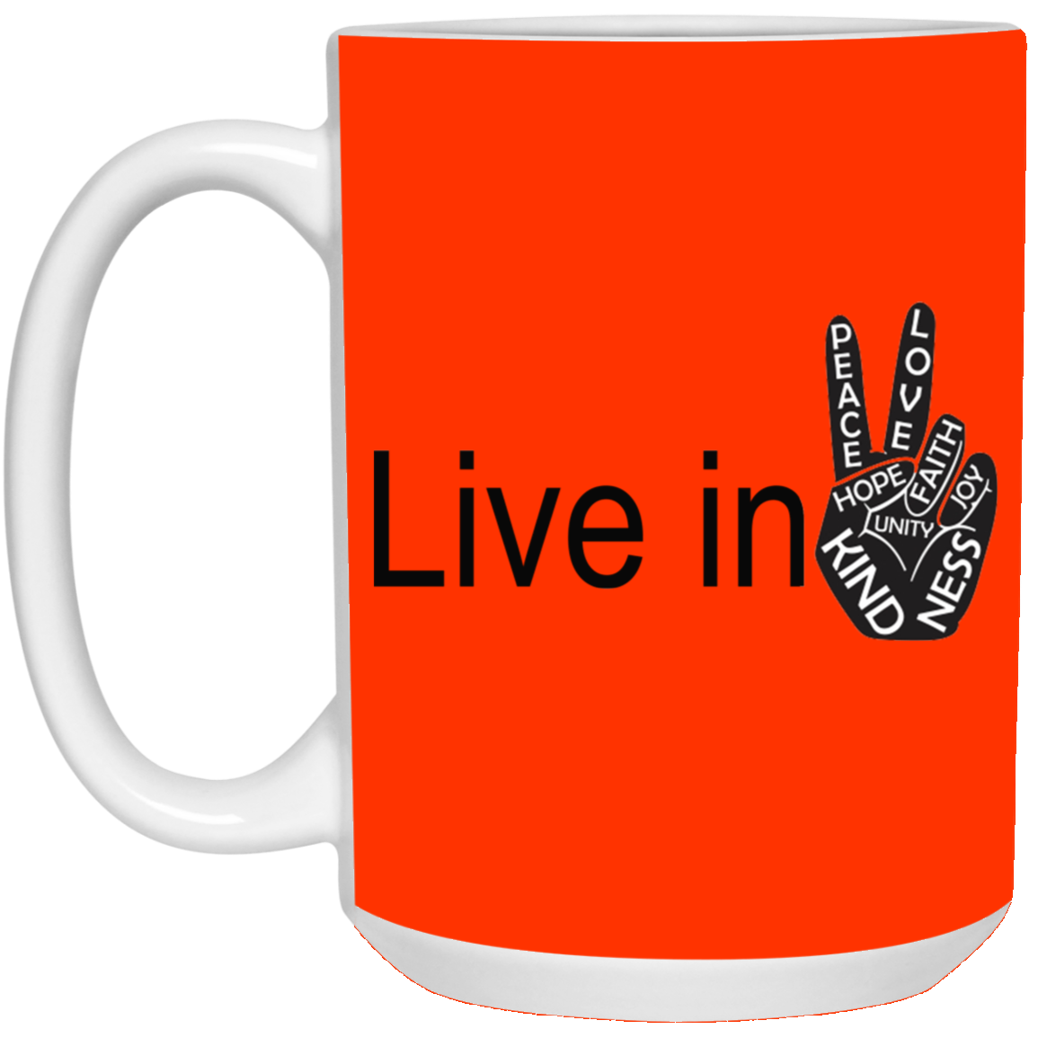 Hand Peace-15oz White Mug