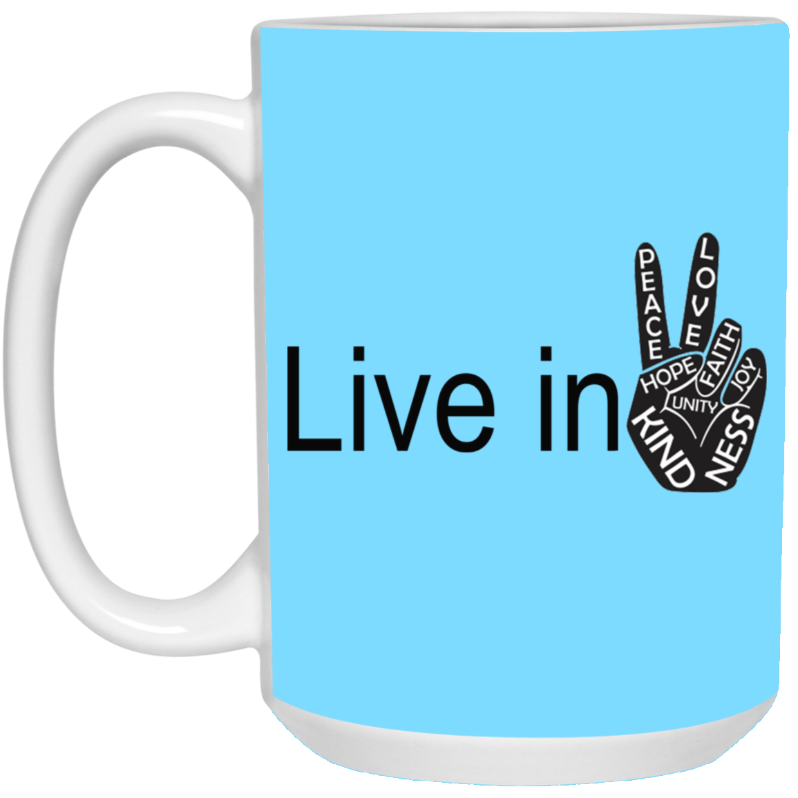Hand Peace-15oz White Mug
