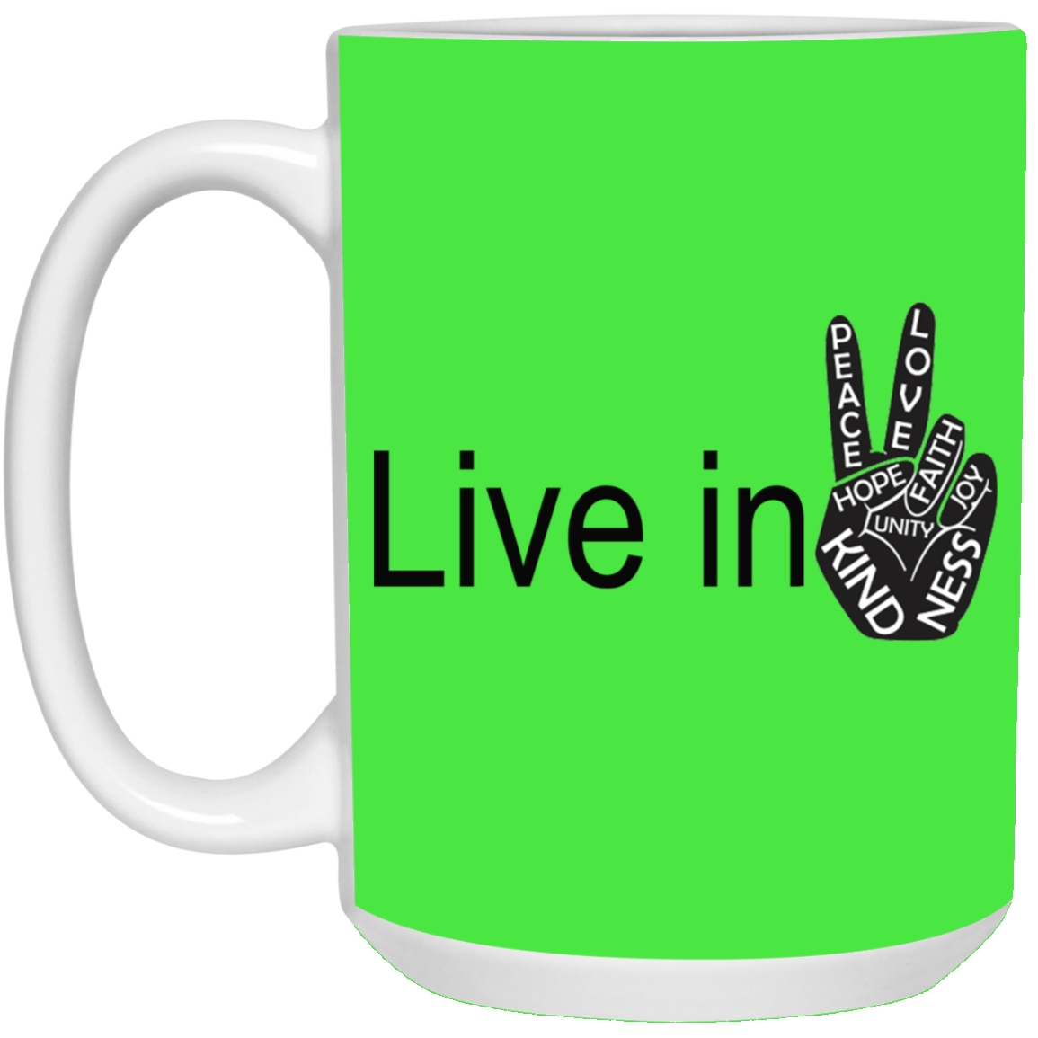 Hand Peace-15oz White Mug