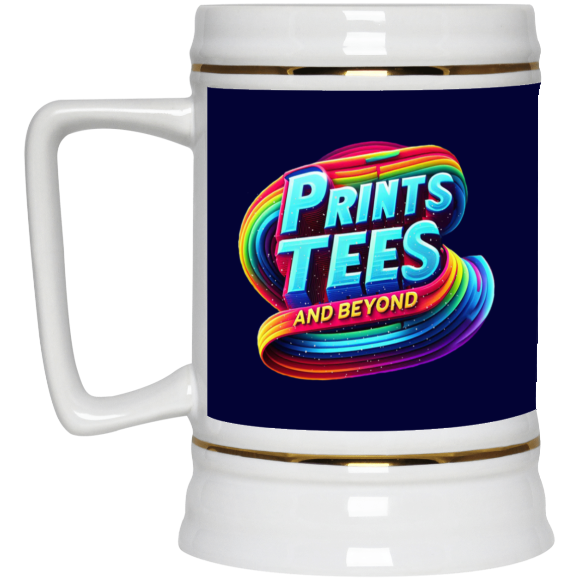PTB-Gold Trim Beer Stein 22oz