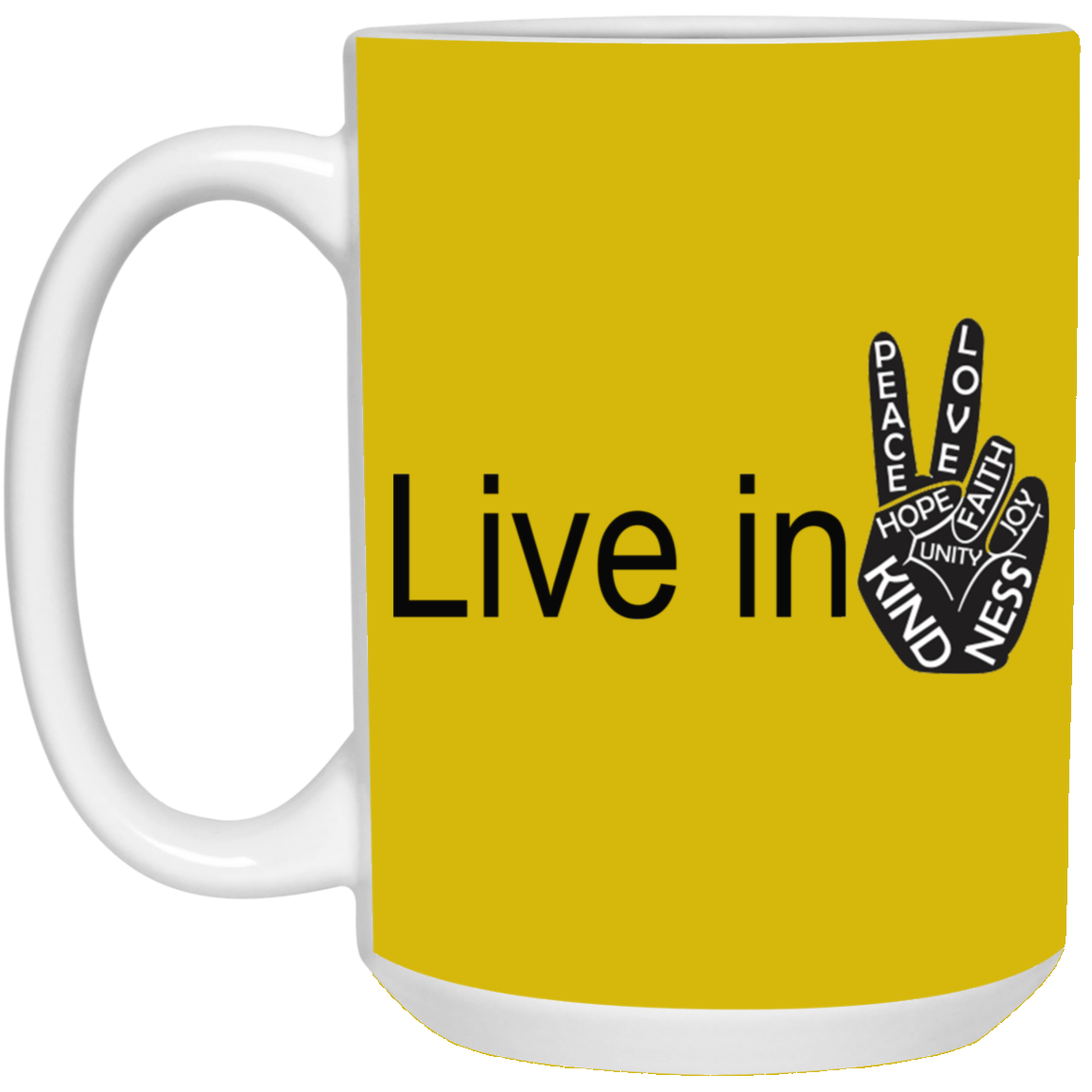 Hand Peace-15oz White Mug